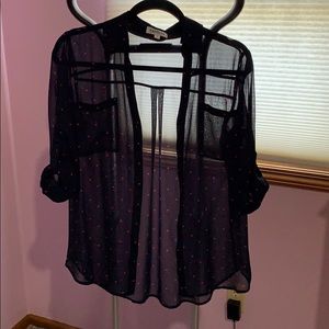 Express Portofino Shirt - Navy with Red Hearts